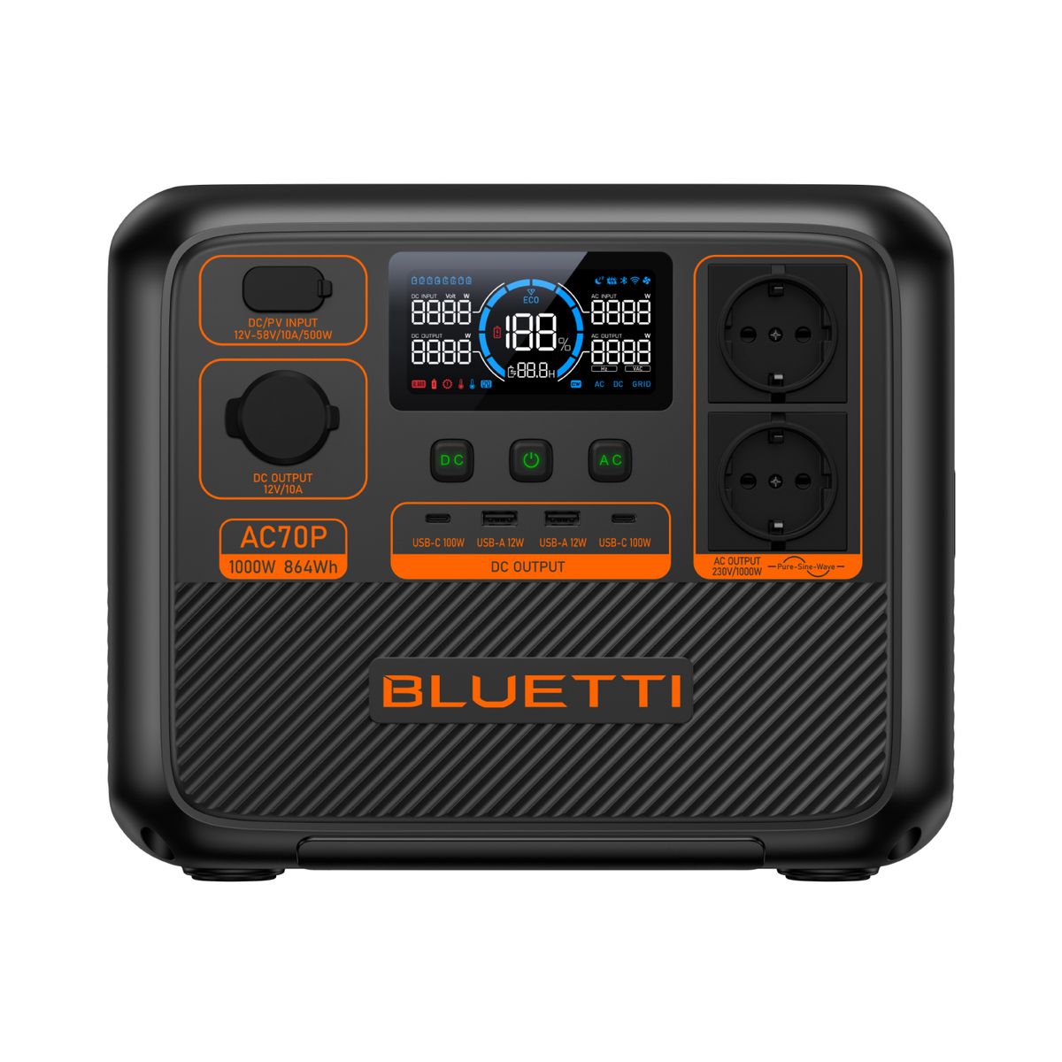 BLUETTI - Estacion de energia Bluetti AC70P  1000W - 864Wh