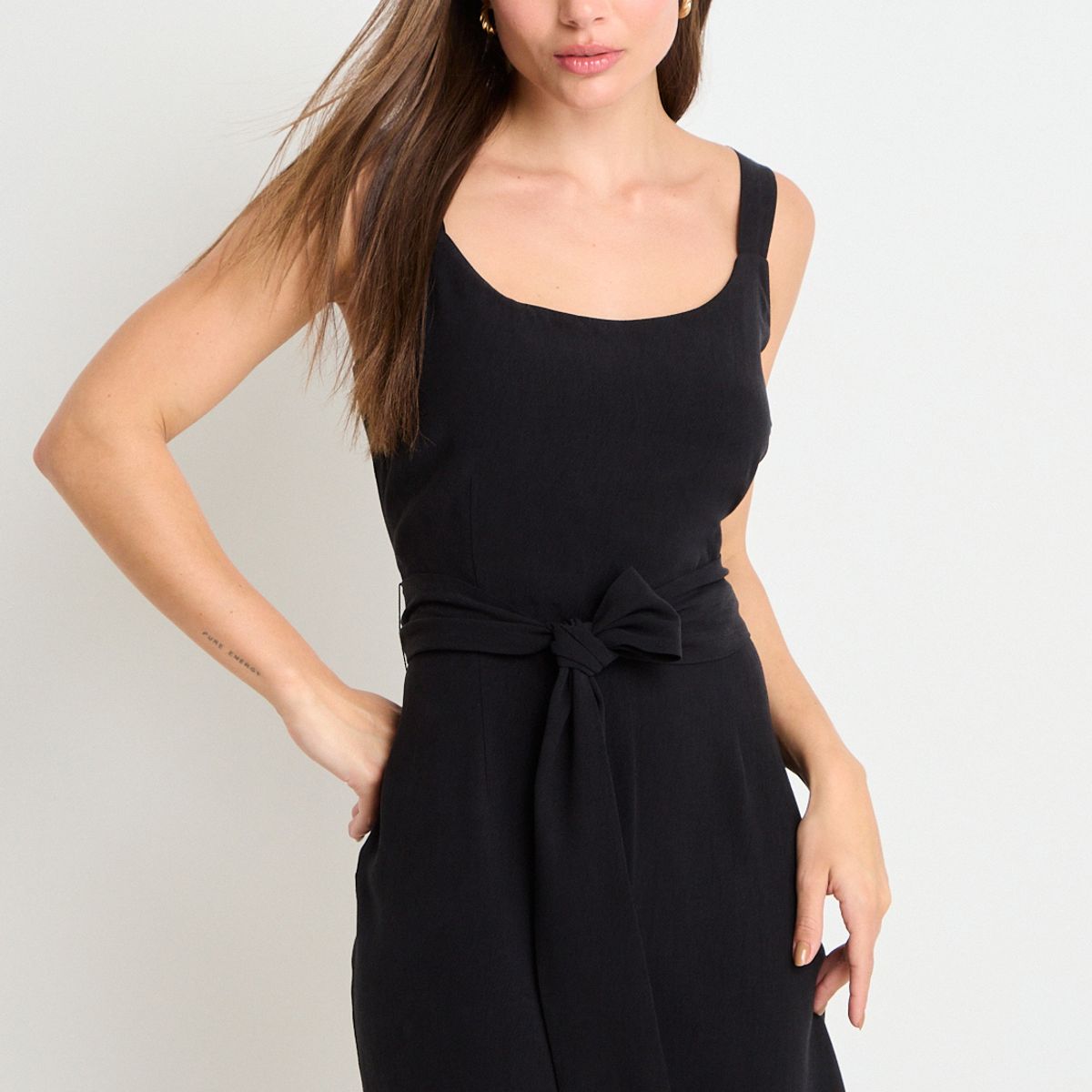 ASH - Enterito Semiformal Liso Mujer Negro Ash