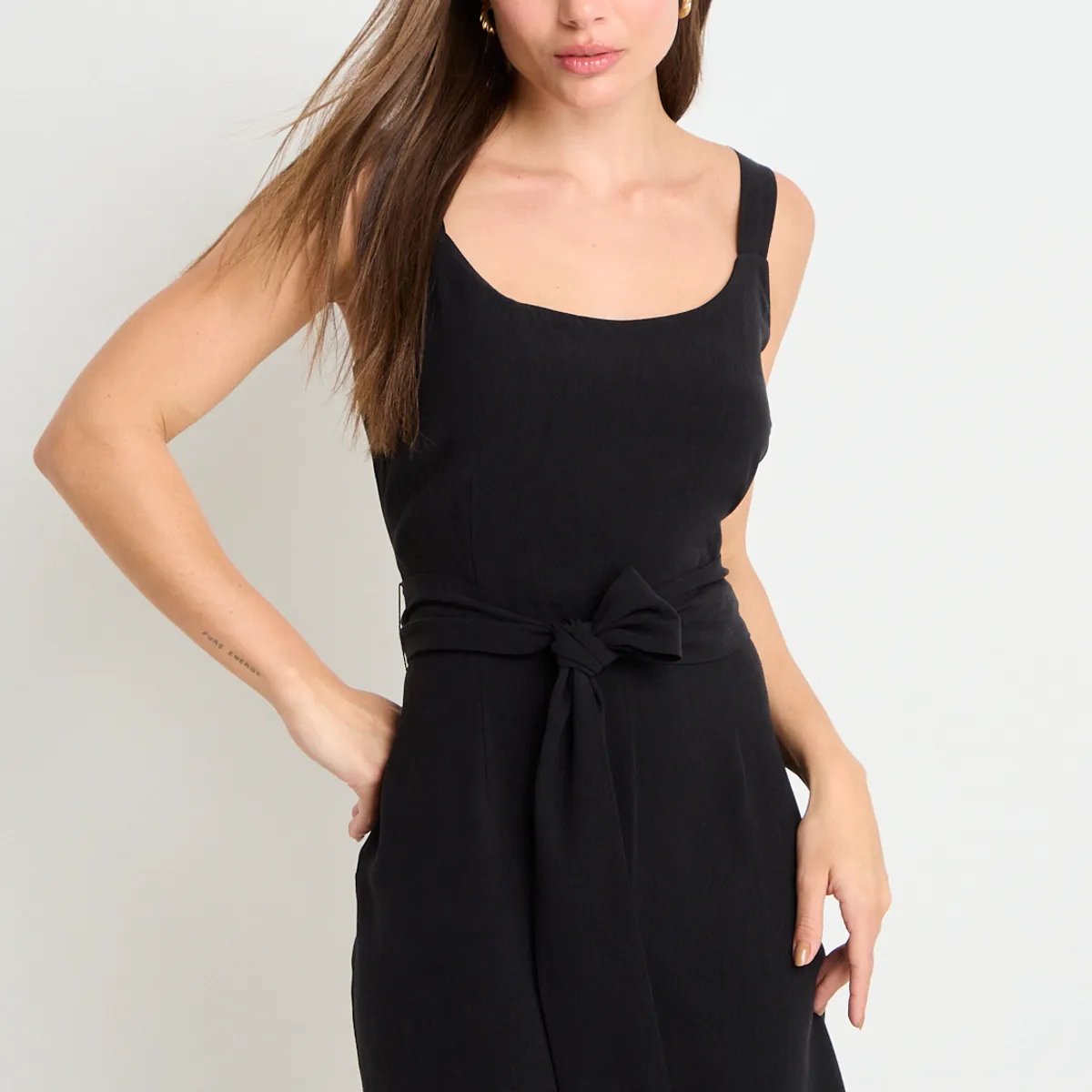 ASH - Enterito Semiformal Liso Mujer Negro Ash