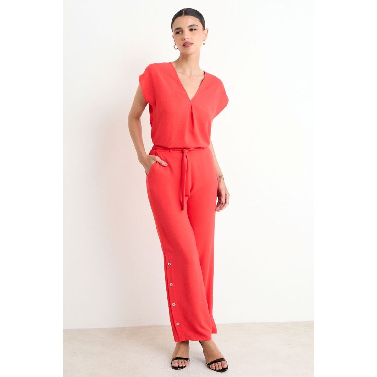 ASH - Pantalon Liso Recto Mujer Rojo Ash
