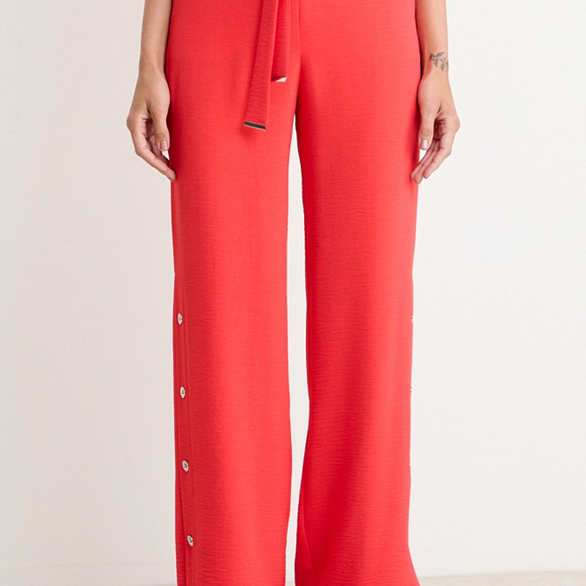 ASH - Pantalon Liso Recto Mujer Rojo Ash