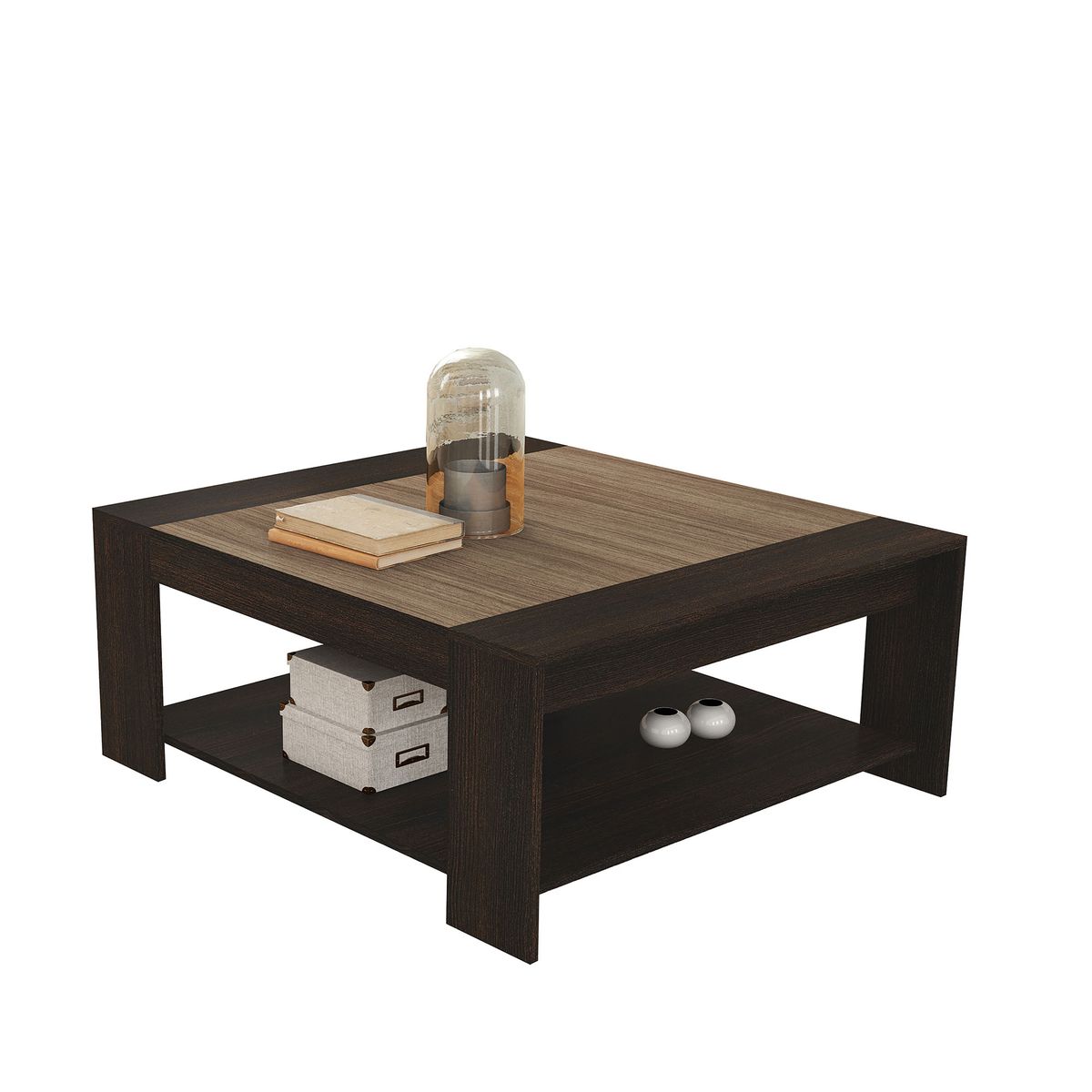 TECNOMOBILI - Mesa de centro 90x100x42 cm Rústico  Almendra