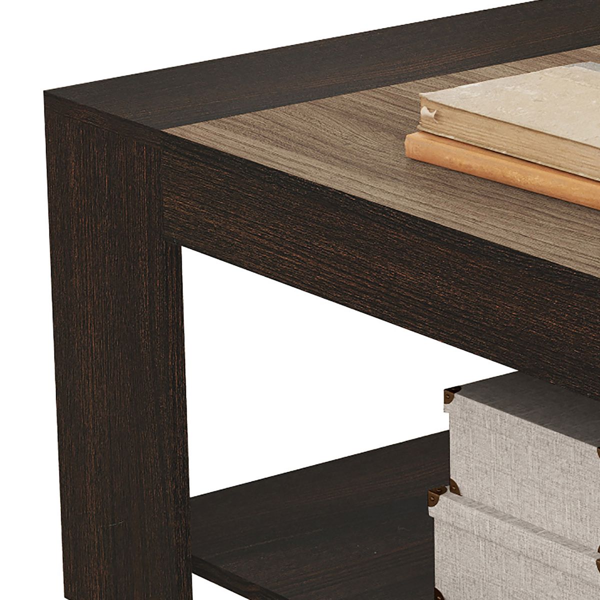 TECNOMOBILI - Mesa de centro 90x100x42 cm Rústico  Almendra