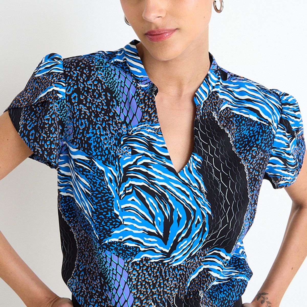 ASH - Blusa Manga Corta  Print Mujer Negro Ash