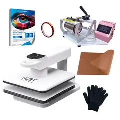 GENERICO - Kit de estampadora automática 38x38cm + Estampadora de tazas 11oz HobyPress
