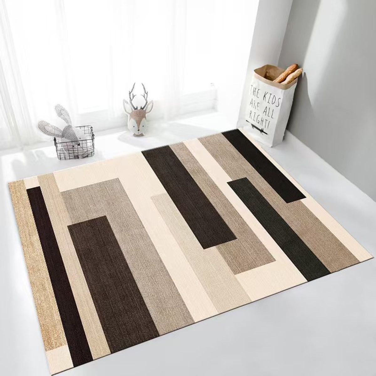 GENERICO - Alfombras Lisas Antideslizantes 160x200 Diseños 3d De Living