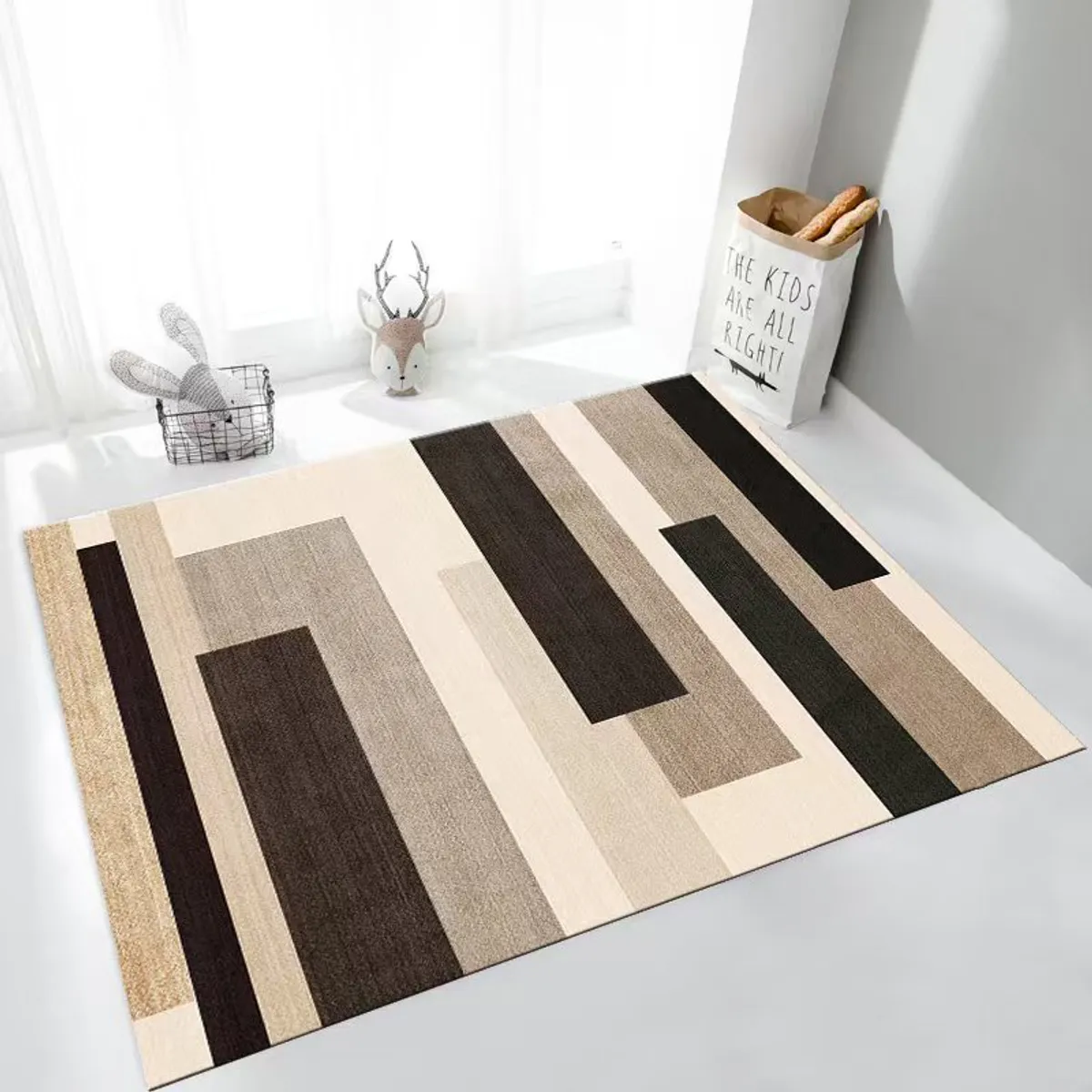 GENERICO - Alfombras Lisas Antideslizantes 160x200 Diseños 3d De Living