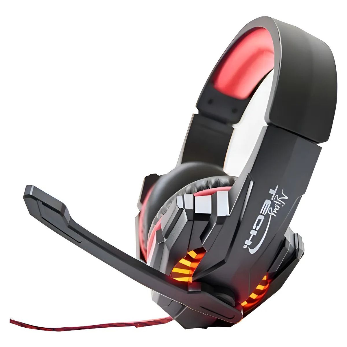 NJOY TECH - Audifono Gamer Njoytech Con Micrófono Conexion Usb Cable 3m Rojo