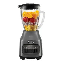 OSTER - Licuadora Vaso Vidrio 6 Velocidades + Pulso Color Gris