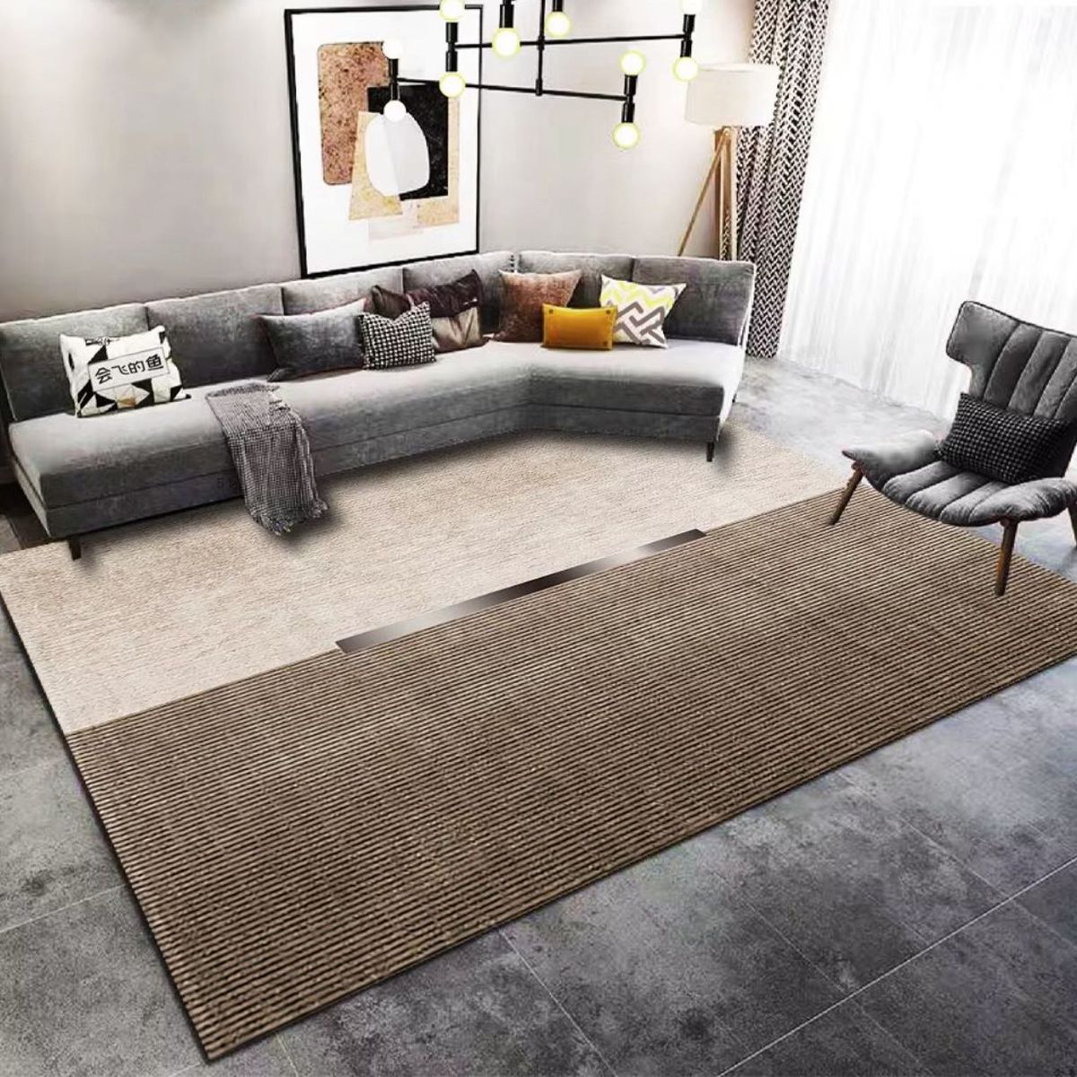 GENERICO - Alfombras Lisas Antideslizantes 160x200 Diseños 3d De Living