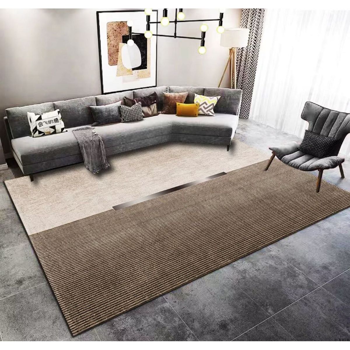 GENERICO - Alfombras Lisas Antideslizantes 160x200 Diseños 3d De Living