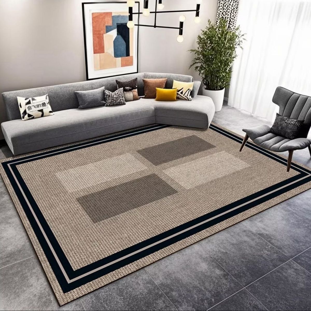 GENERICO - Alfombras Lisas Antideslizantes 160x200 Diseños 3d De Living