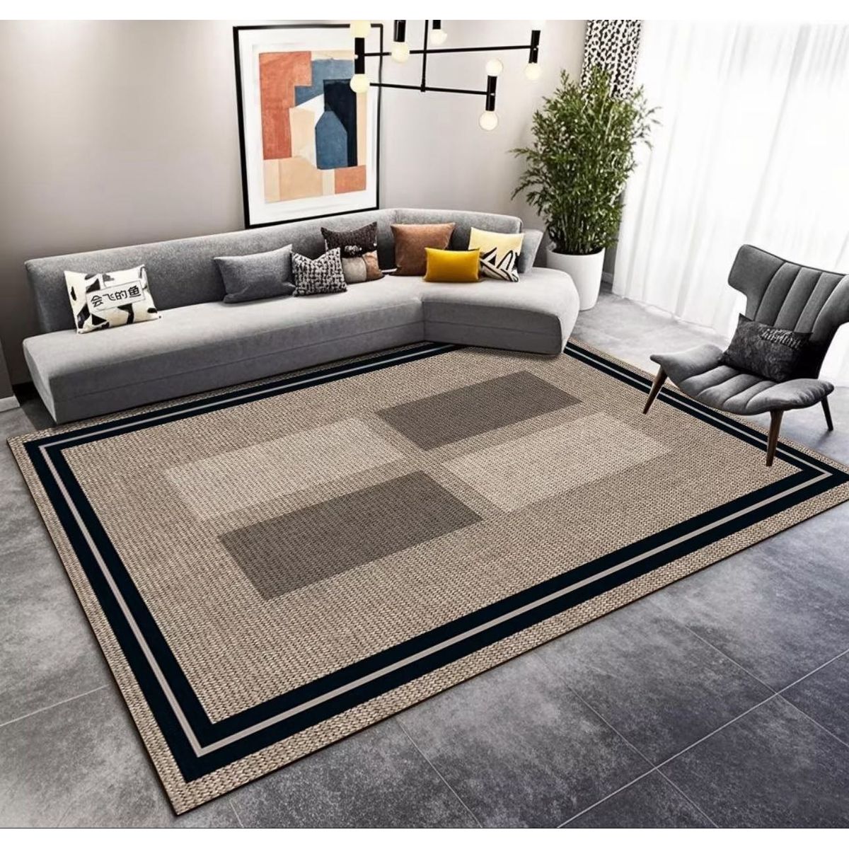 GENERICO - Alfombras Lisas Antideslizantes 160x200 Diseños 3d De Living