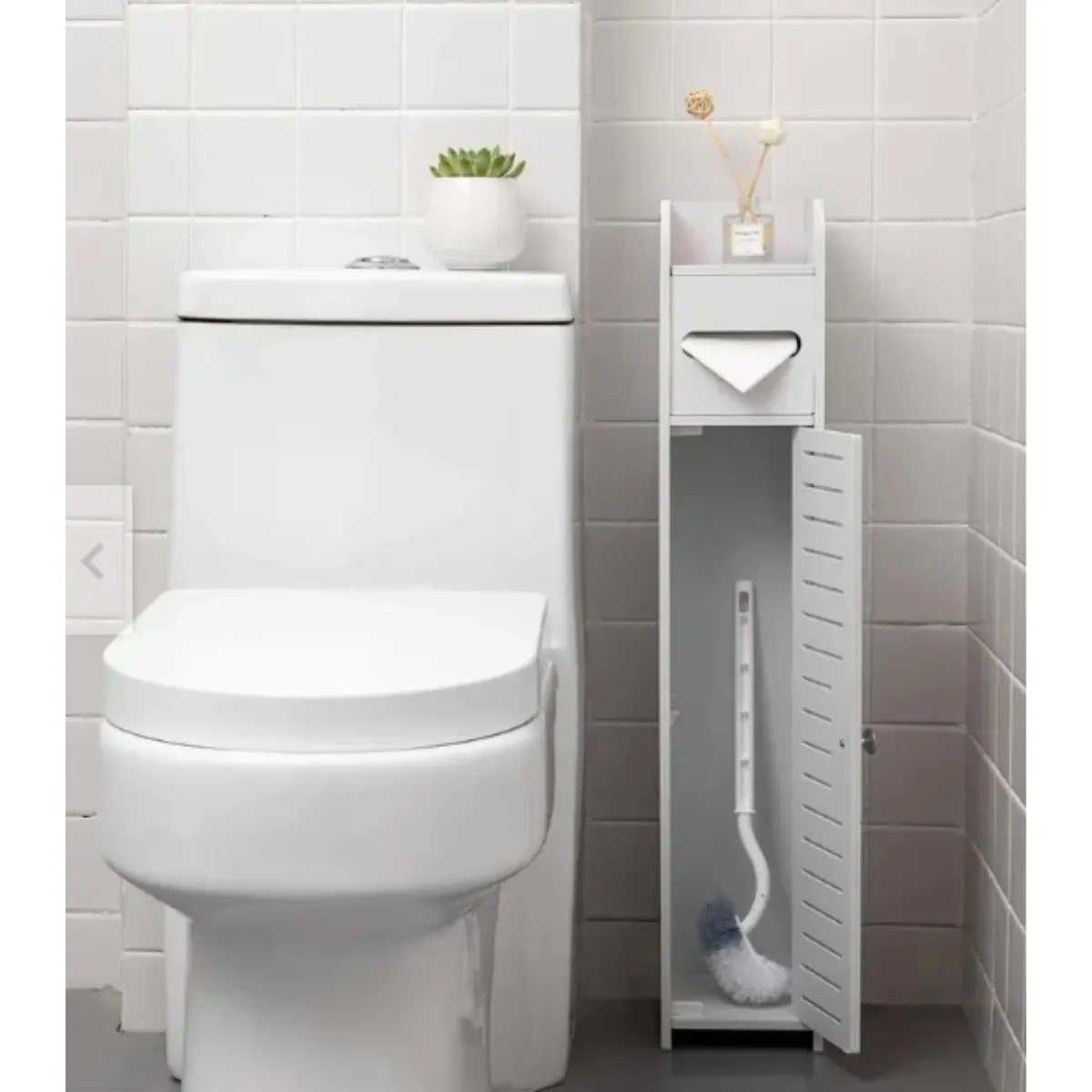 GENERICO - Estante De Baño Organizador Blanco 15X16X80cm