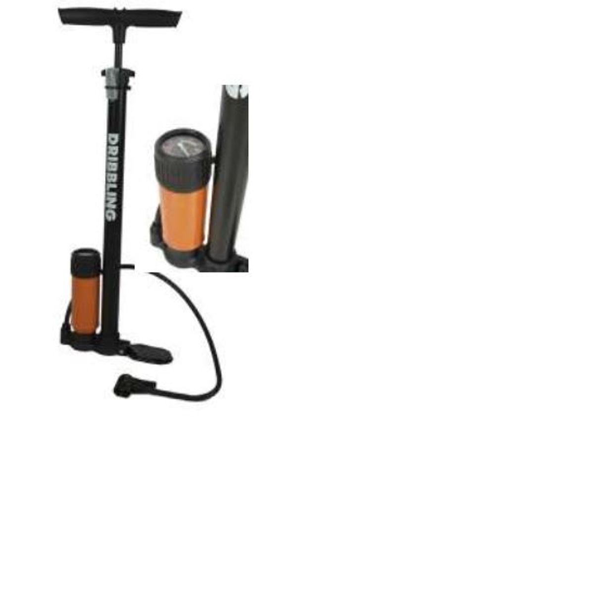GENERICO - Bombin De Pie Con Manómetro Resistente Drb Deluxe Color Naranja