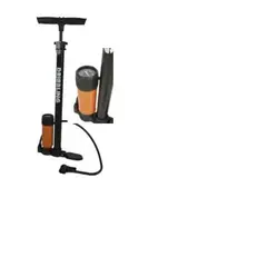 GENERICO - Bombin De Pie Con Manómetro Resistente Drb Deluxe Color Naranja