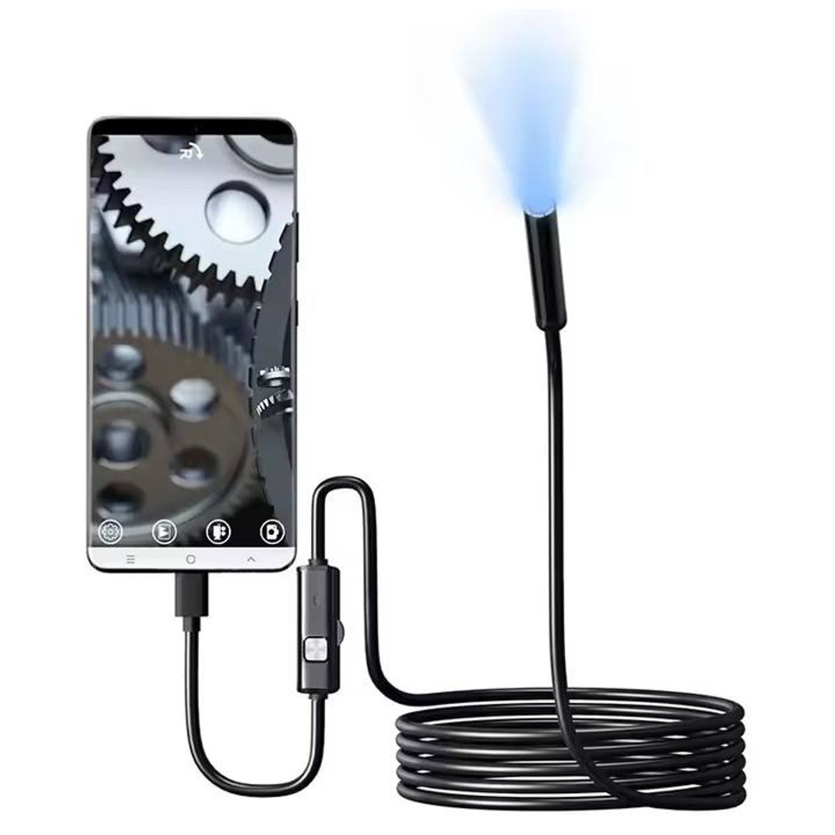 GENERICO - Camara Endoscopica  Tipo C, micro y Usb 7 mm 5 metros