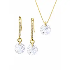 JOYAS MONTERO - Conjunto Antonia Gold 24K Creado con Cristal Swarovski® Aurora Boreal