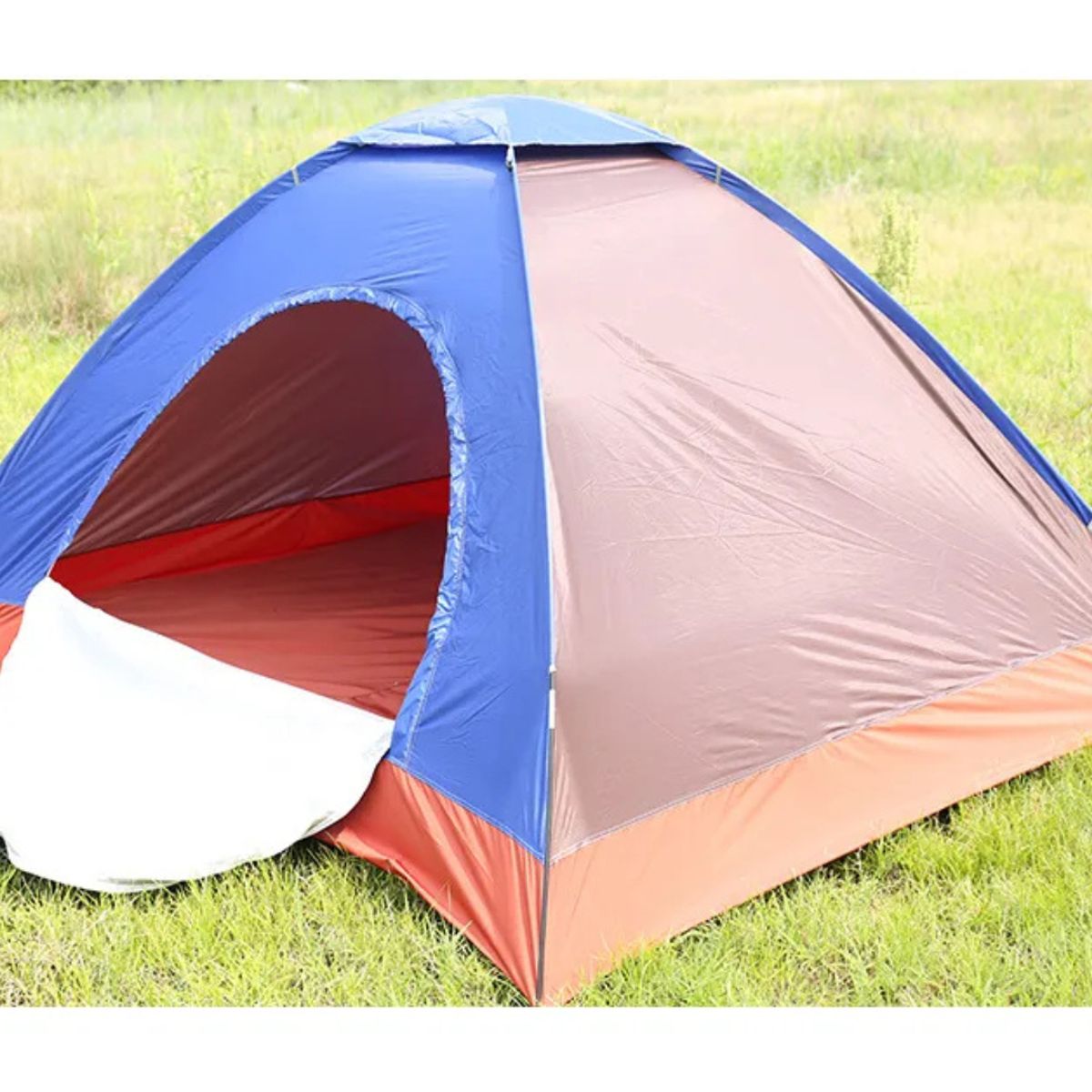 GENERICO - Carpa Automática Camping Para 3 Personas Acampar 200x150x110 Azul Y Rojo