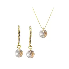 JOYAS MONTERO - Conjunto Antonia Gold 24K Creado con Cristal Swarovski® Golden Shadow