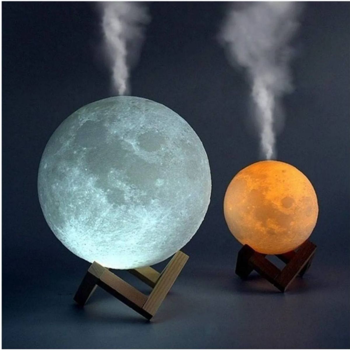 MOVI - Humidificador Lámpara Luna 3D USB  Iluminación Mágica + Humidificación Silenciosa 880 ml