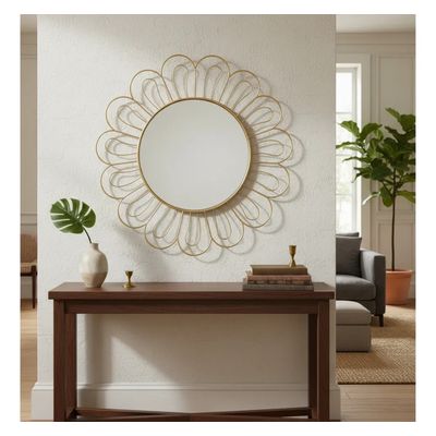 Imagen 2 del producto Espejo Decorativo Dorado 85cm Diseño Flor