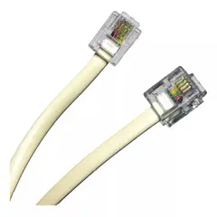 GENERICO - Cable para auricular telefonico 7.5 metros conectores 4P 4C marfil