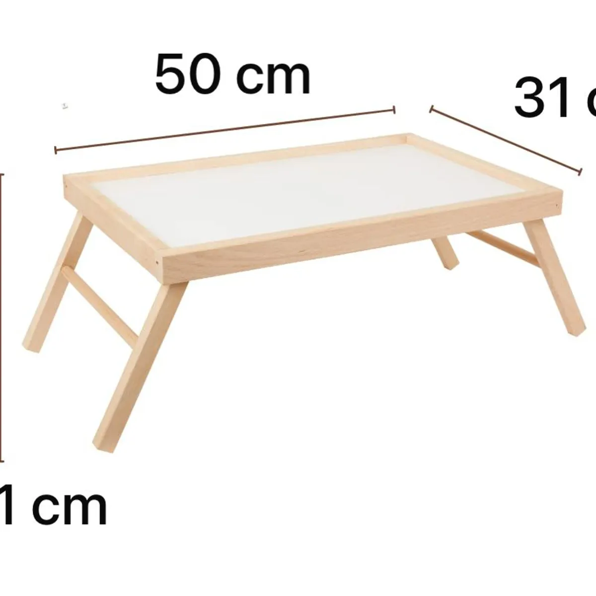 GENERICO - Mesa Desayuno Cama Mesa Notebook De Madera Bambu 50cm