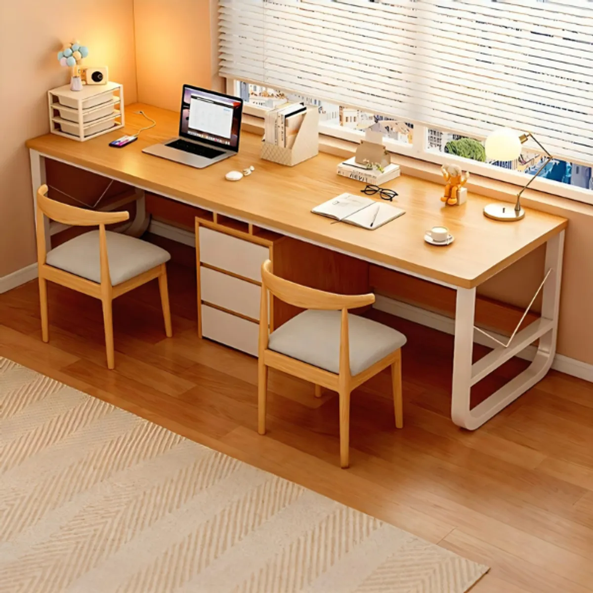 GENERICO - Escritorio Oficina Grande 2 Personas 3 Cajones 240x48x72