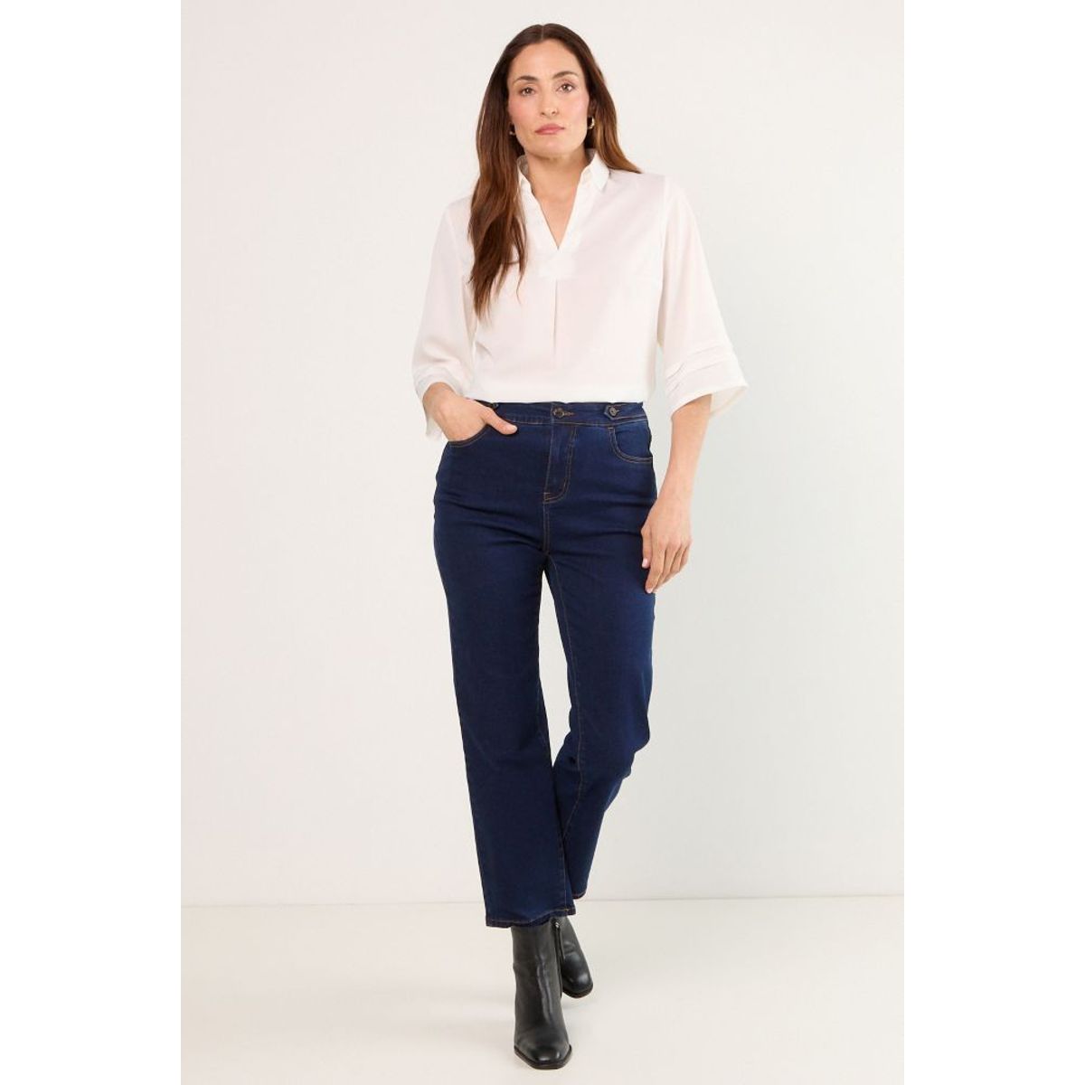 MA GRIFFE - Jeans Liso Recto Mujer Azul Magriffe