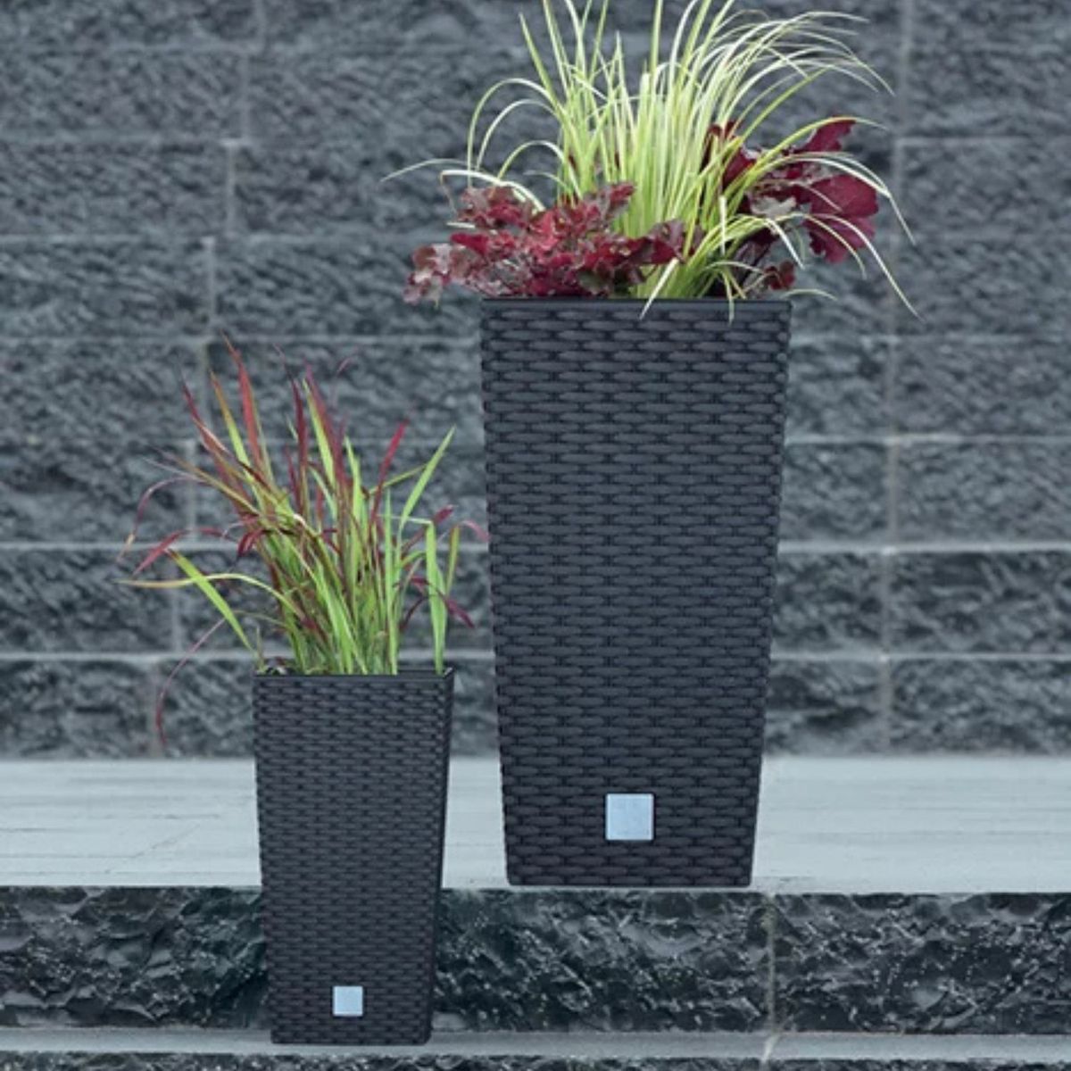 STERN - Macetero alto cuadrado Rato 32.5 x 32.5 cm mocca