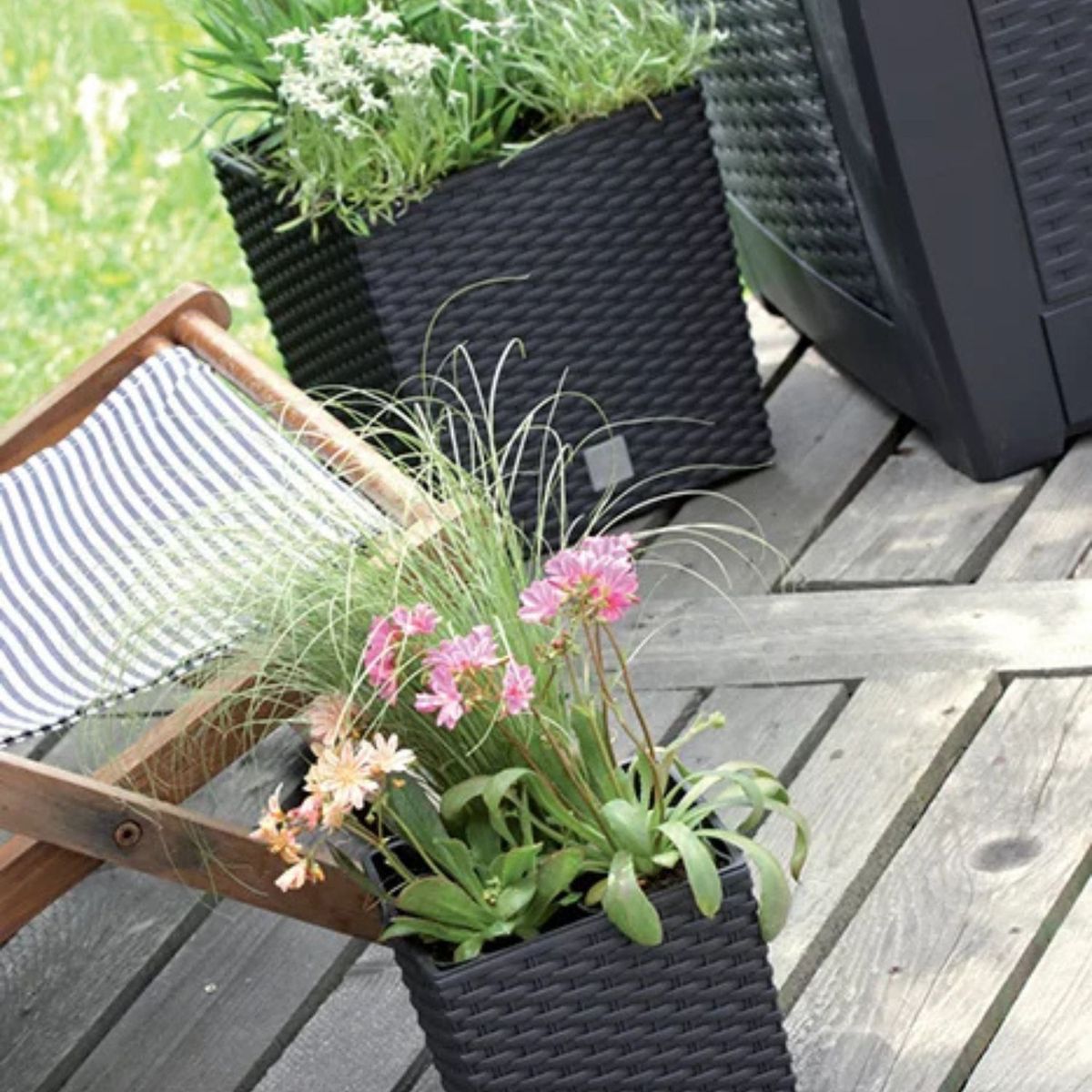 STERN - Macetero bajo cuadrado Rato 26.5 x 26.5 cm mocca