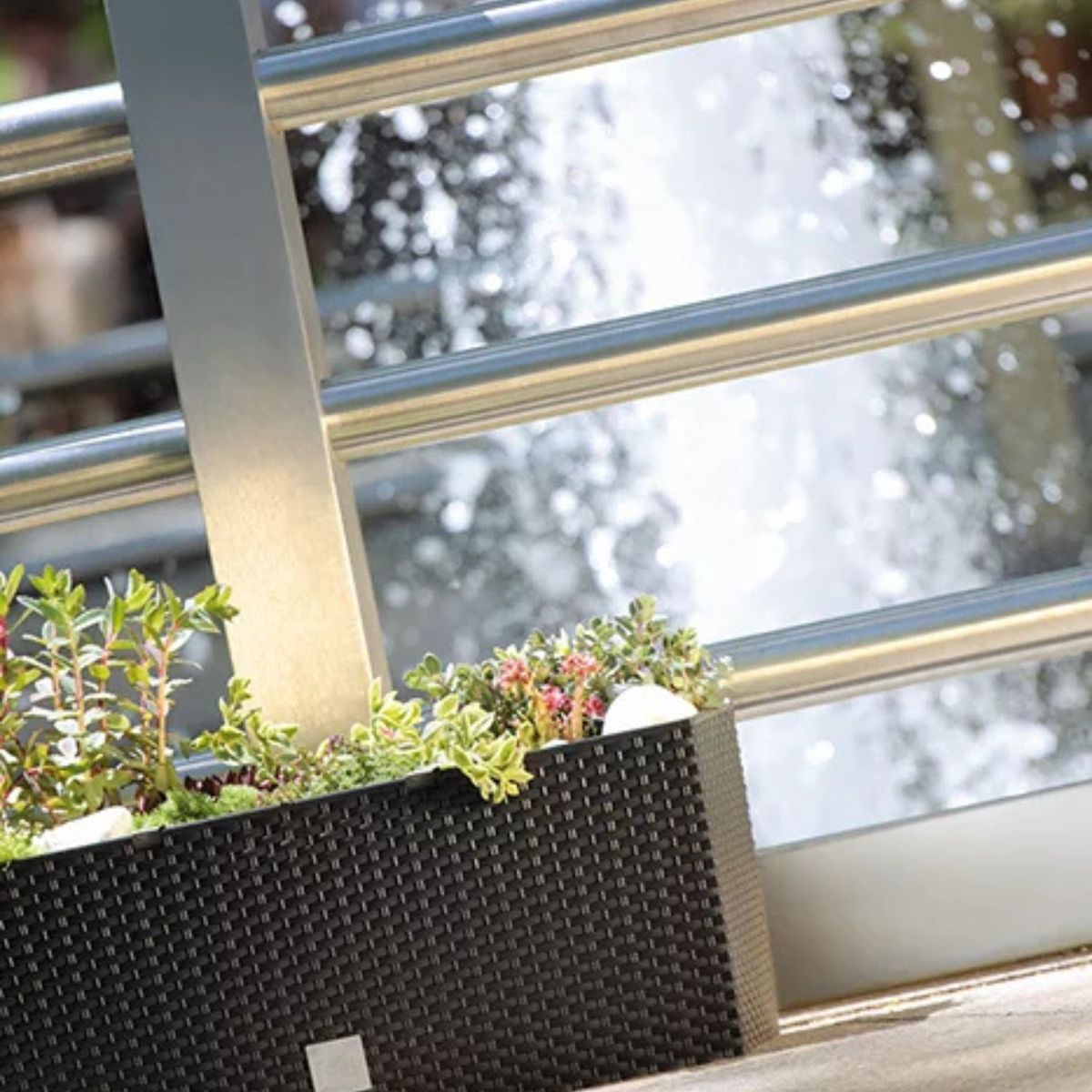 STERN - Set de jardinera Rato 60 cm x 25 cm negro