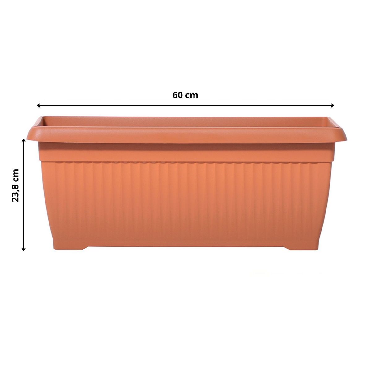STERN - Jardinera rectangular Terra 60 cm x 25.7 cm terracota