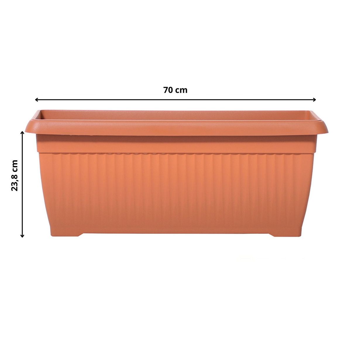 STERN - Jardinera rectangular Terra 70 cm x 30 cm terracota