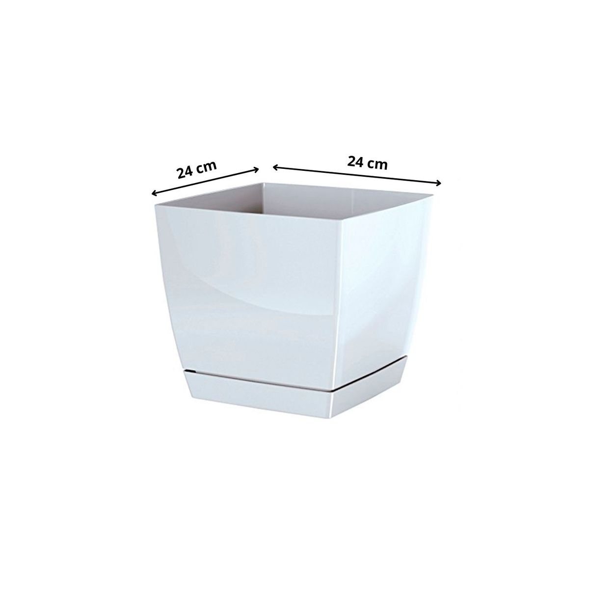 STERN - Macetero cuadrado New Coubi 24 x 24 cm blanco