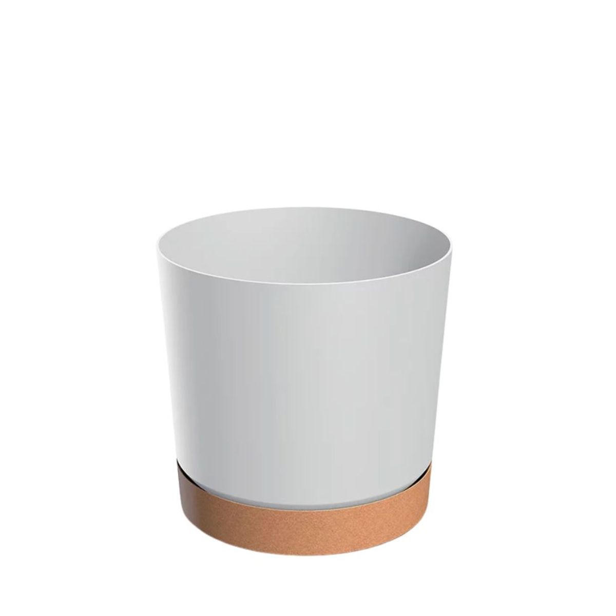 STERN - Macetero redondo Tubo PM 30 cm blanco/madera