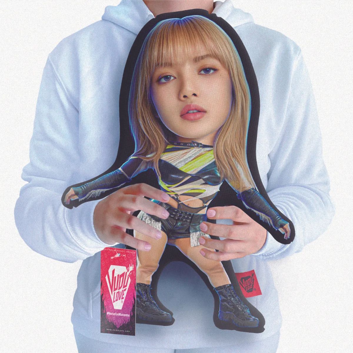 VUDU LOVE - Cojín Lisa Chiquita Black Pink 40x30cm Vudú Love