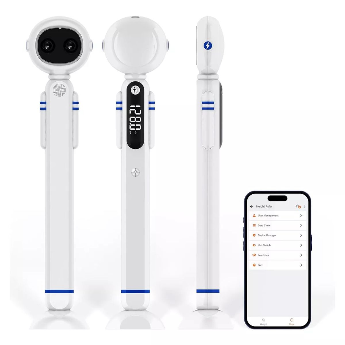 KINEGUN PRO - Tallímetro Inteligente Medidor de Estatura Portátil Bluetooth App