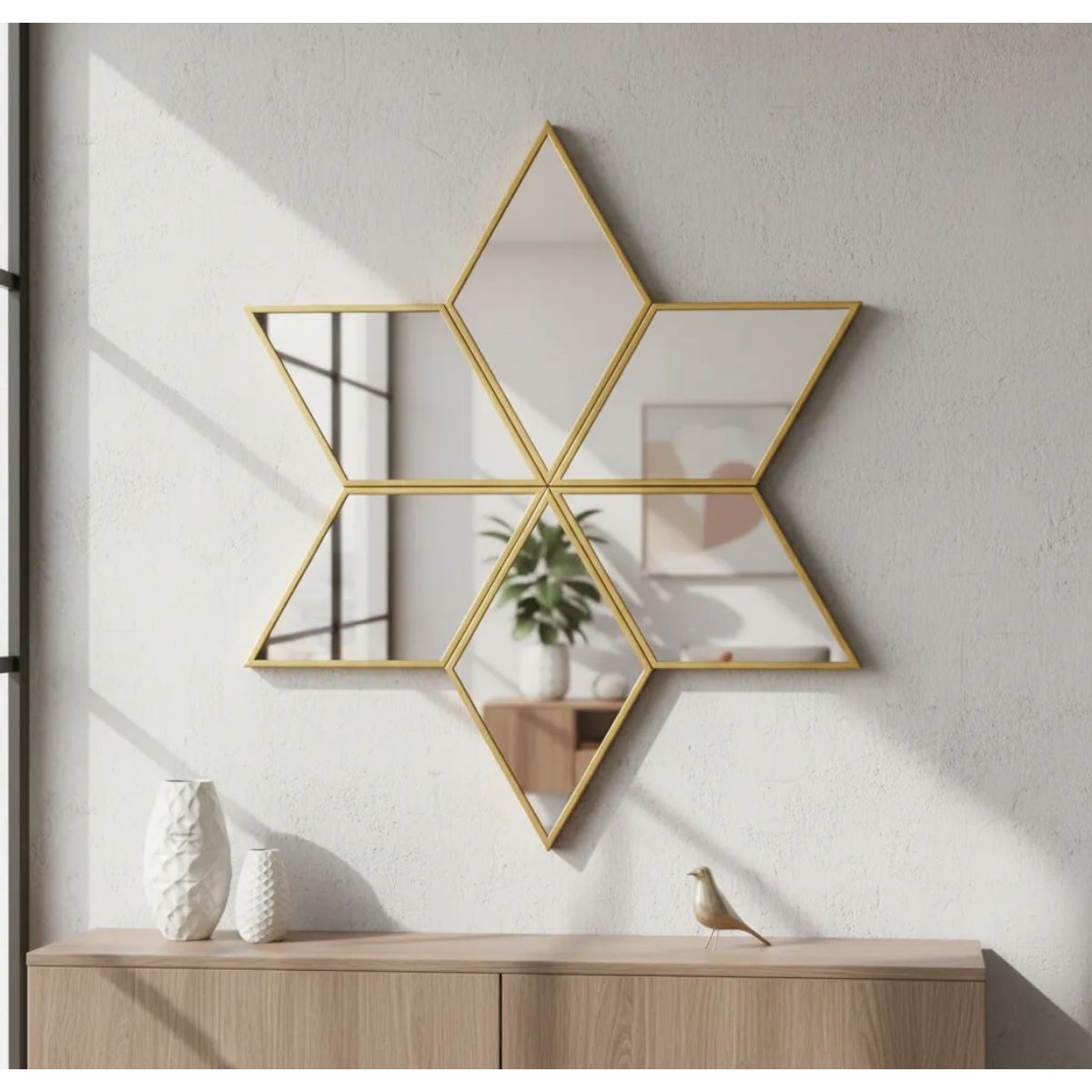 GENERICO - Espejo Decorativo Diseño Estrella Modular 49cm