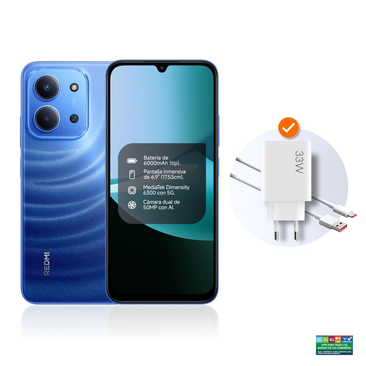 XIAOMI - Redmi 15C 4G 128 GB ROM 4GB RAM Azul