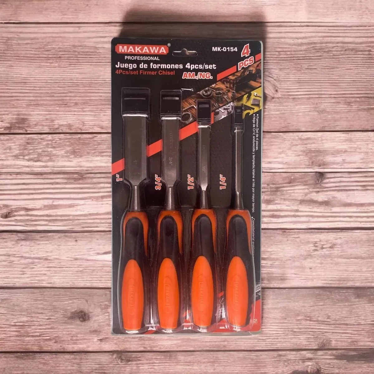 Set Juego 4 Formones Para Madera Cr-v Makawa Mk0154, marca MAKAWA - Foto Principal