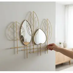 GENERICO - Fondo De Espejo Decorativo Diseño Hojas Y Corazón 58cm