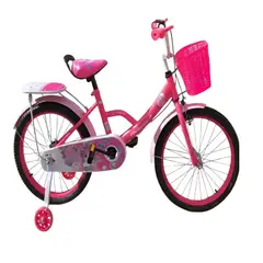 GENERICO - Bicicleta Aro 16 Infantil Con Ruedas De Aprendizaje Fucsia