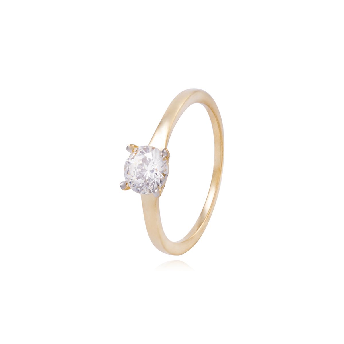 JB JOYAS BARON - Anillo Compromiso de Oro 18Kt Solitario 5MM 4 Grifas