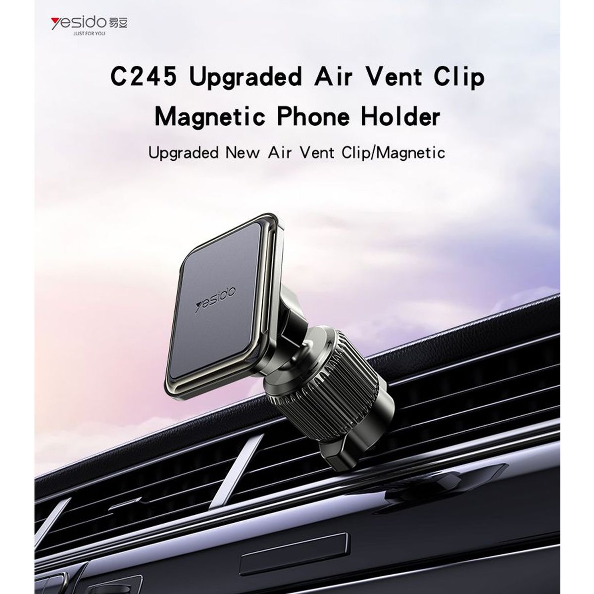 YESIDO - Soporte Celular Magnetico Para Auto Para Salida De Aire Gira 360° Yesido C245