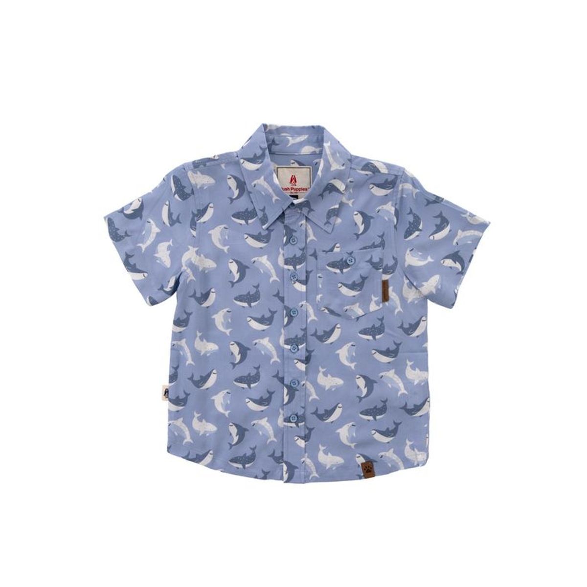 HUSH PUPPIES - Camisa Niño Guayabera Azul HUSH PUPPIES