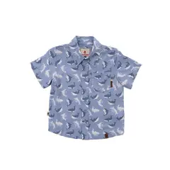 HUSH PUPPIES - Camisa Niño Guayabera Azul