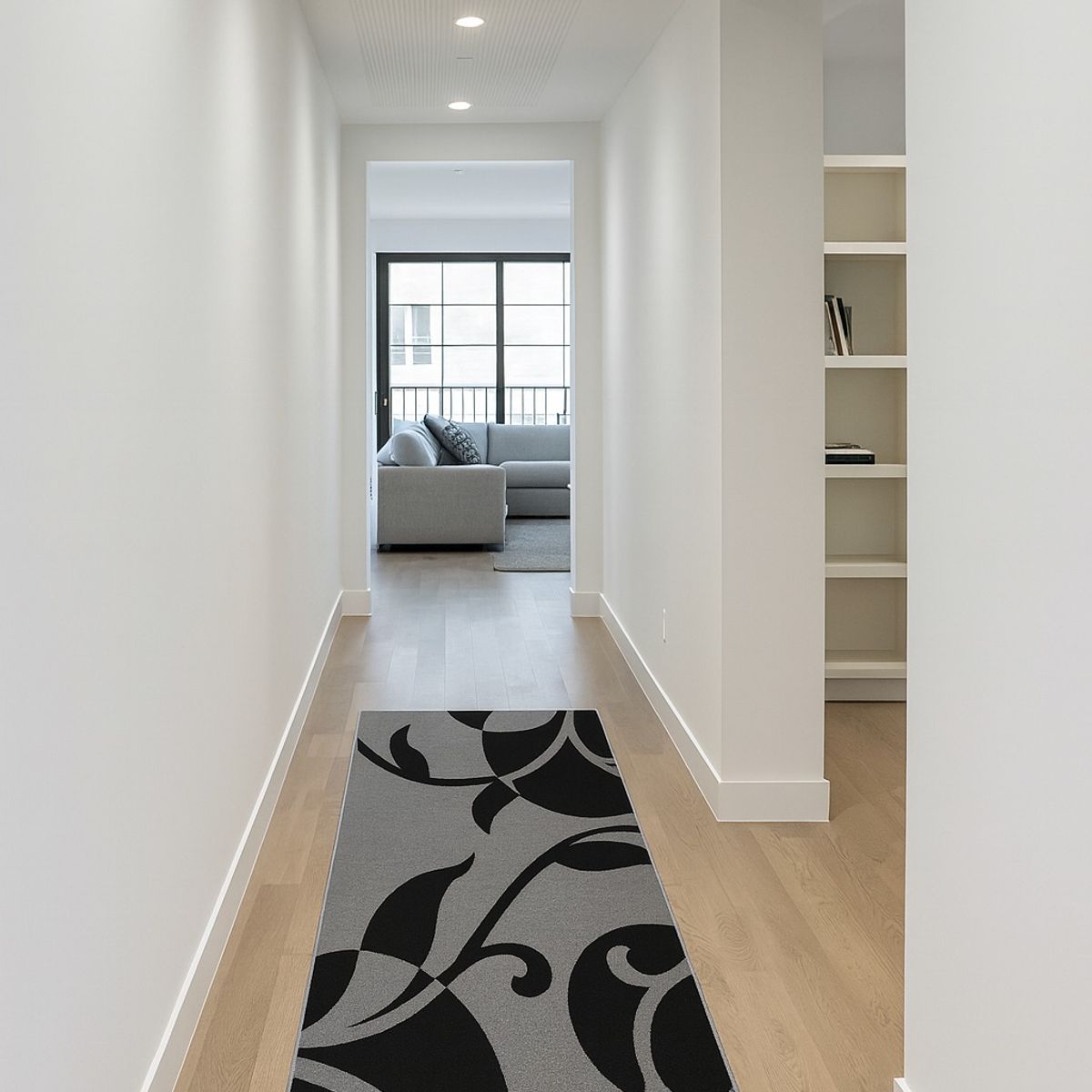 MROTTO - Alfombra de Pasillo Gris Oscuro 70 x 230 cm  Moderna