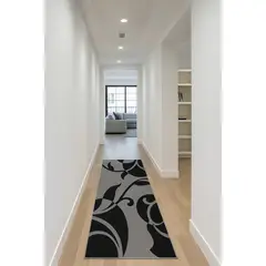 MROTTO - Alfombra de Pasillo Gris Oscuro 70 x 230 cm Moderna